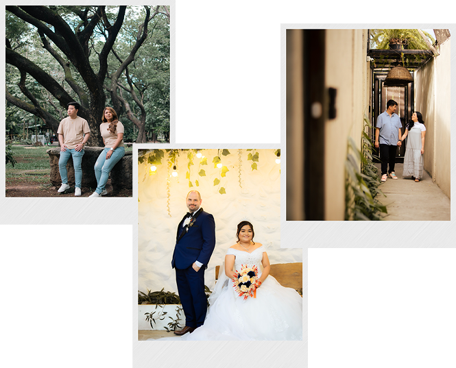 Photography collage of couples and weddings